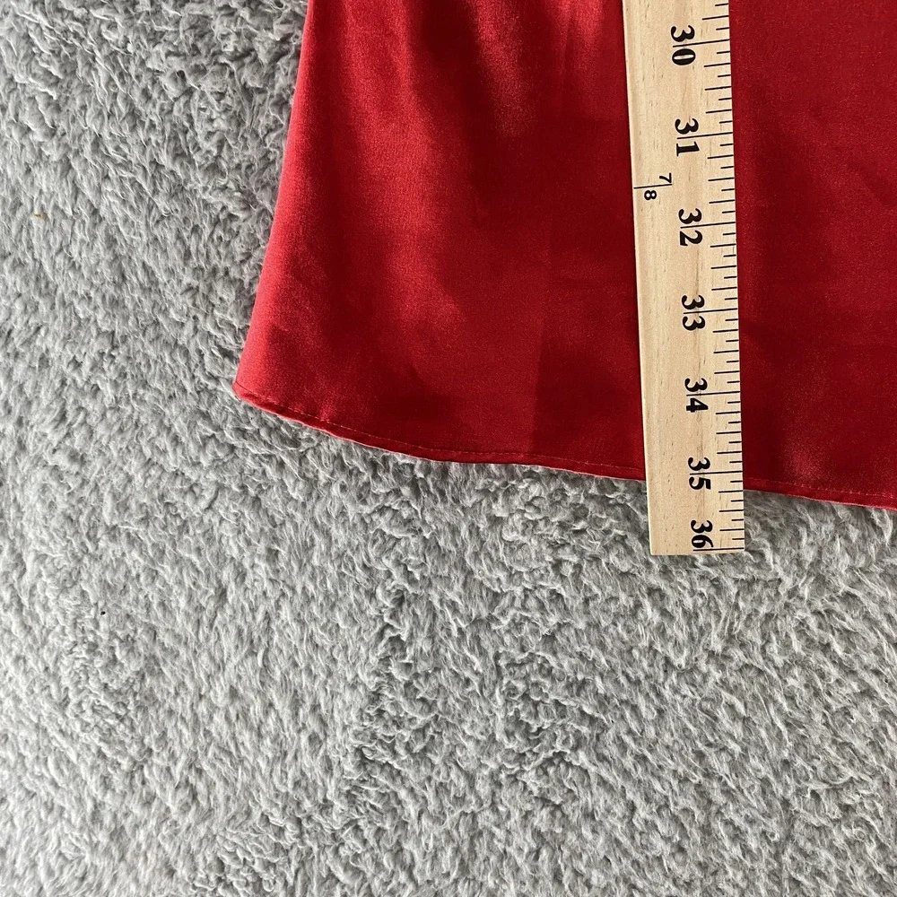 Vintage Slip Dress Womens Medium Red Satin Romantic Babydoll Nightie‎ Valentines